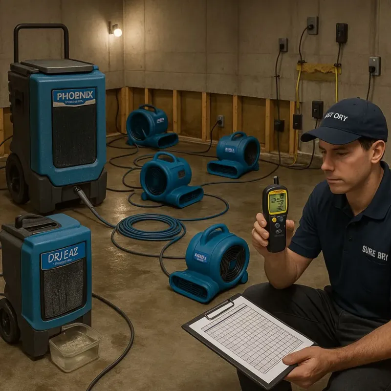 Structural Drying and Dehumidification process in Manasquan, NJ